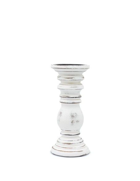 Chandelier classique en bois – Blanc (petit format)