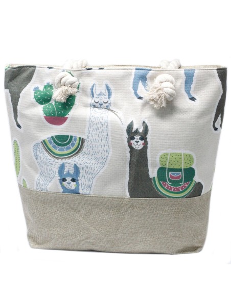 Sac shopper à anses corde – Lamas