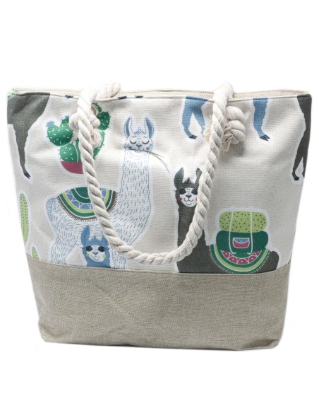 Sac shopper à anses corde – Lamas