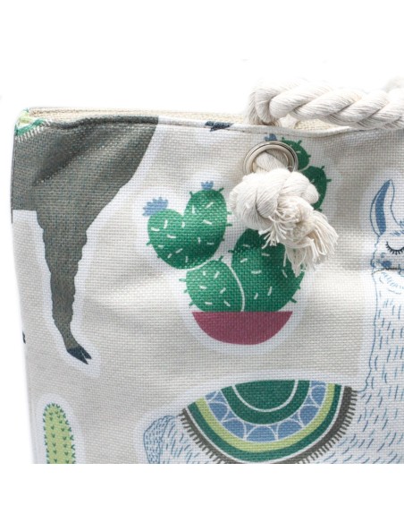 Sac shopper à anses corde – Lamas