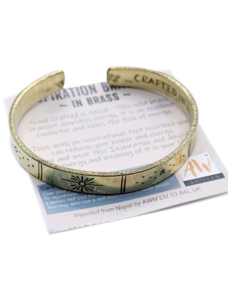 Bracelet inspiration en laiton – Symboles cosmiques