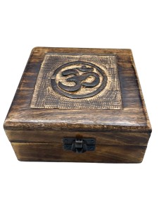 Boîte à souvenirs en bois – Symbole Om