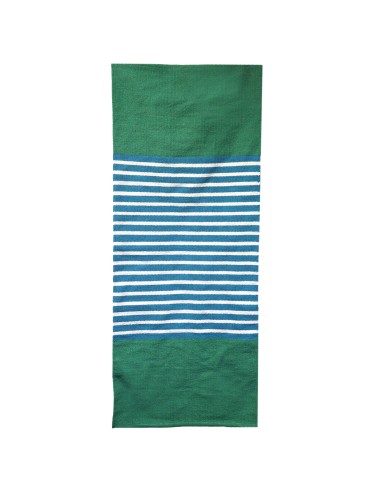 Tapis indien coton 70×170 cm - Bleu/Vert