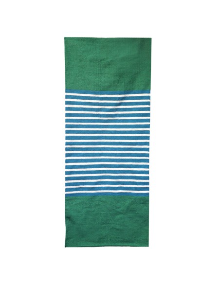 Tapis indien coton 70×170 cm - Bleu/Vert