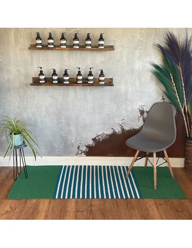 Tapis indien coton 70×170 cm - Bleu/Vert
