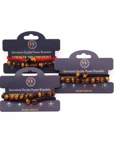 Bracelet double énergie en œil de tigre – Protection