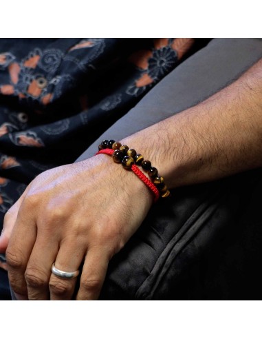 Bracelet double énergie en œil de tigre – Protection