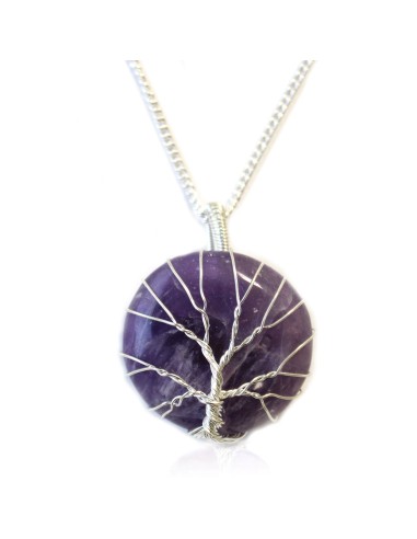 Collier Arbre de Vie en améthyste – Intuition zen