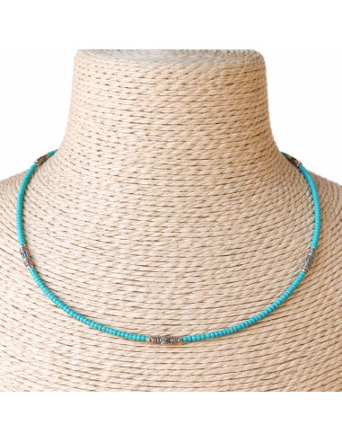 Collier népalais perles fines – Turquoise & goutte