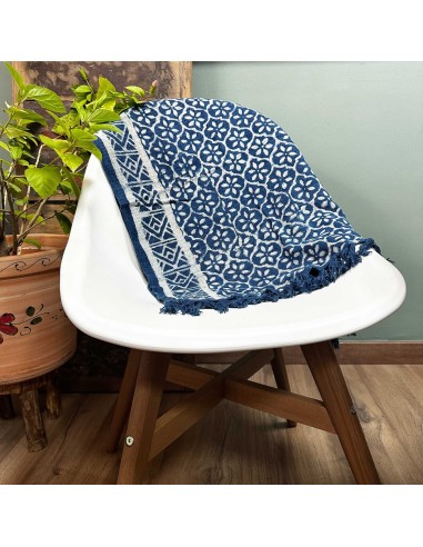 Chemin de table indigo artisanal – Motifs Madjid