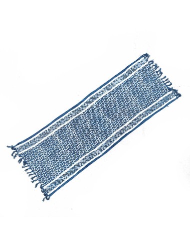 Chemin de table indigo artisanal – Motifs Madjid