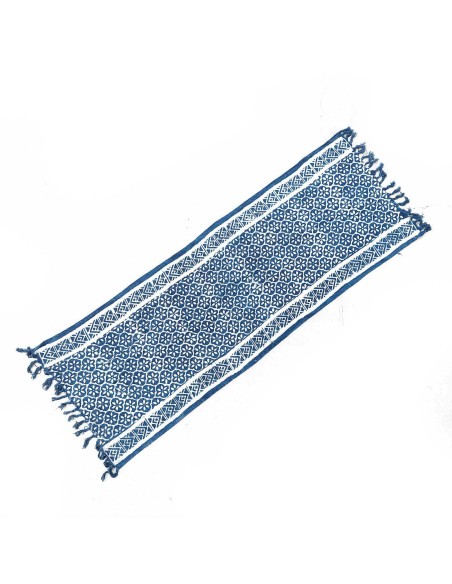 Chemin de table indigo artisanal – Motifs Madjid