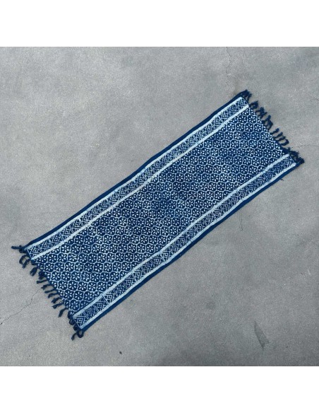 Chemin de table indigo artisanal – Motifs Madjid