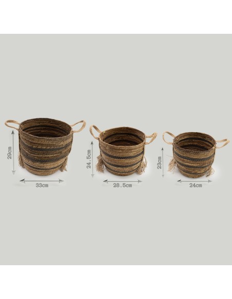 Grandes corbeilles bananier & herbe marine – Nature zen