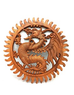 Panneau mural dragon en bois – Protection symbolique