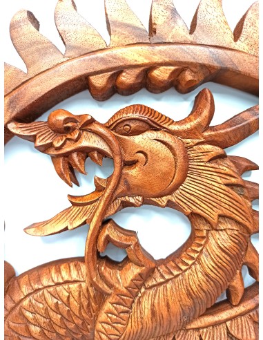 Panneau mural dragon en bois – Protection symbolique