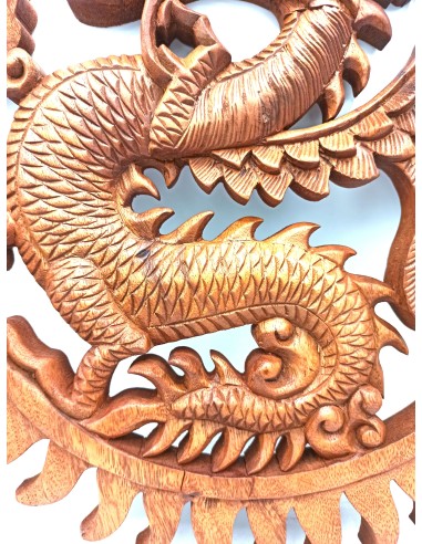 Panneau mural dragon en bois – Protection symbolique