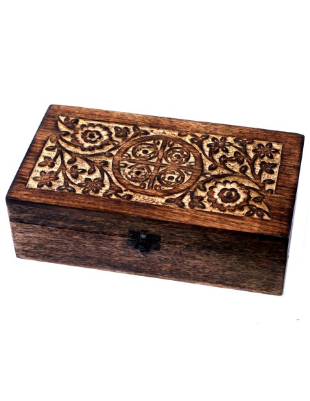 Boîte d’aromathérapie en bois – Grand rangement zen naturel