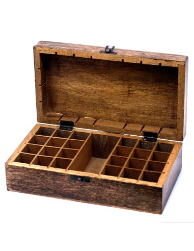 Boîte d’aromathérapie en bois – Grand rangement zen naturel