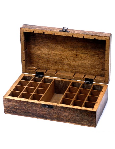 Boîte d’aromathérapie en bois – Grand rangement zen naturel