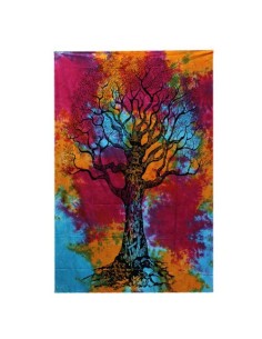 Couvre-lit simple coton + tenture - Arbre d’hiver 130×200 cm