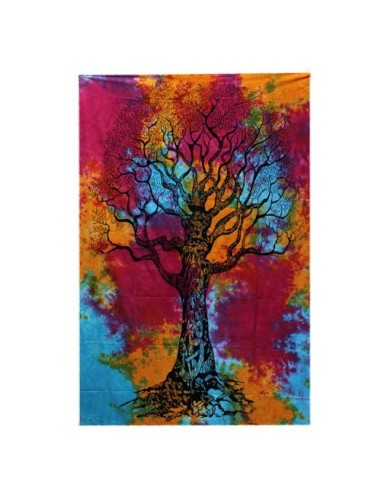 Couvre-lit simple coton + tenture - Arbre d’hiver 130×200 cm