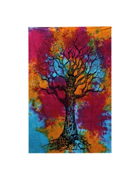 Couvre-lit simple coton + tenture - Arbre d’hiver 130×200 cm