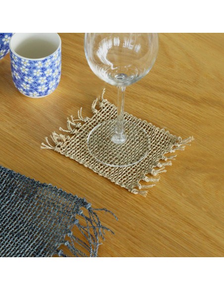Dessous de verre naturels à franges – Simplicité zen