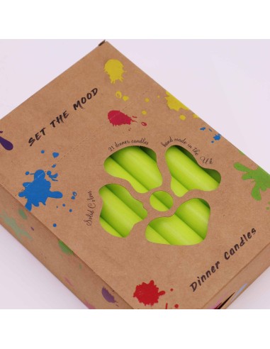 Lot de bougies de table – Vert lime rustique (21 pièces)