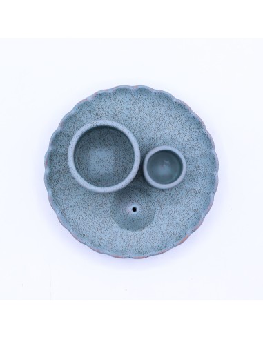 Support céramique pour palo santo & encens – Fleur de lotus bleue
