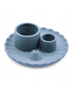 Support céramique pour palo santo & encens – Fleur de lotus bleue