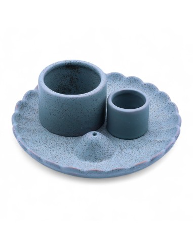 Support céramique pour palo santo & encens – Fleur de lotus bleue