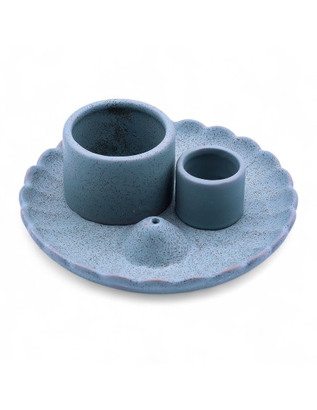 Support céramique pour palo santo & encens – Fleur de lotus bleue
