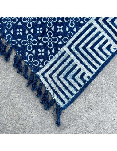 Plaid indigo artisanal – Motifs Kasba