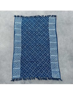 Plaid indigo artisanal – Motifs Kasba