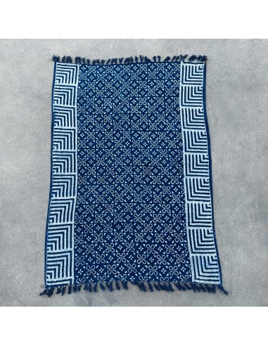 Plaid indigo artisanal – Motifs Kasba