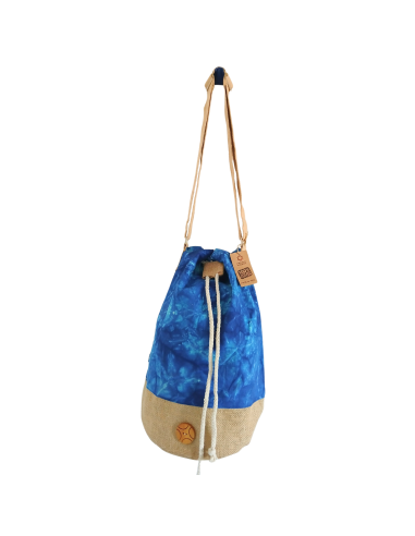 Sac à dos naturel effet lavé – Bleu, mandala