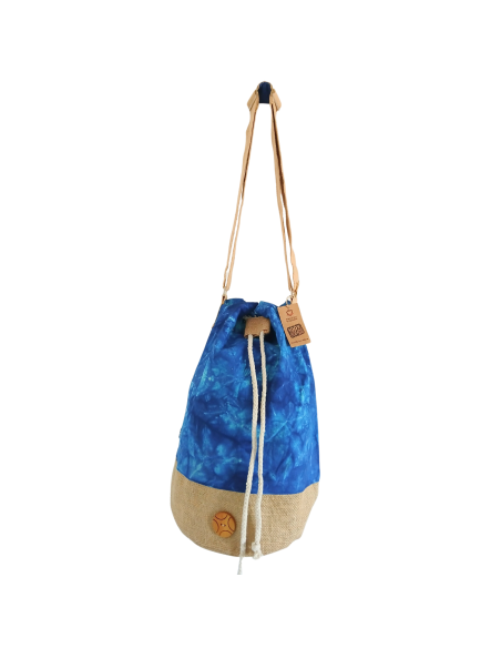 Sac à dos naturel effet lavé – Bleu, mandala