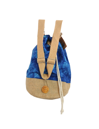 Sac à dos naturel effet lavé – Bleu, mandala