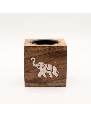 Brûle-parfum en bois de manguier – Éléphant zen