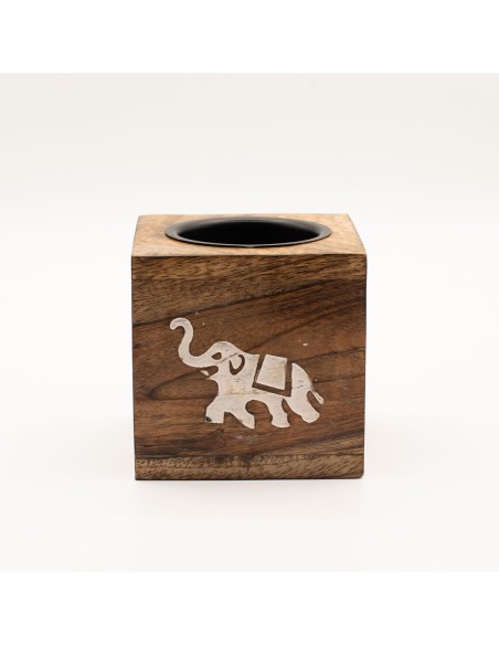 Brûle-parfum en bois de manguier – Éléphant zen