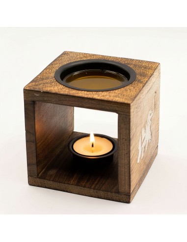Brûle-parfum en bois de manguier – Éléphant zen