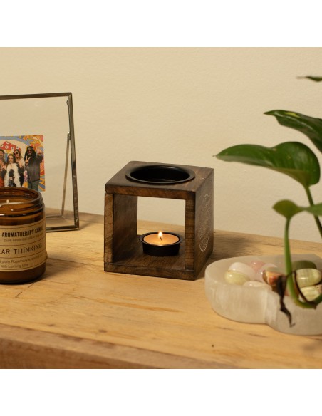 Brûle-parfum en bois de manguier – Éléphant zen