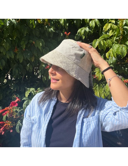 Chapeau de festival bohème en chanvre & coton – Naturel coton