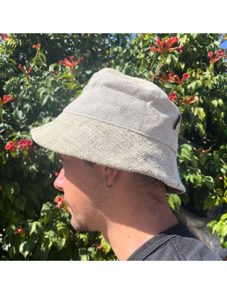 Chapeau de festival bohème en chanvre & coton – Naturel coton