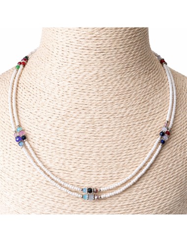 Collier népalais double rang – Howlite blanche