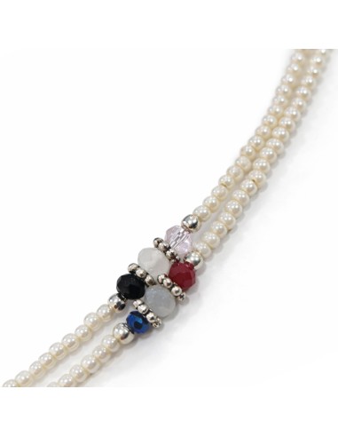 Collier népalais double rang – Howlite blanche