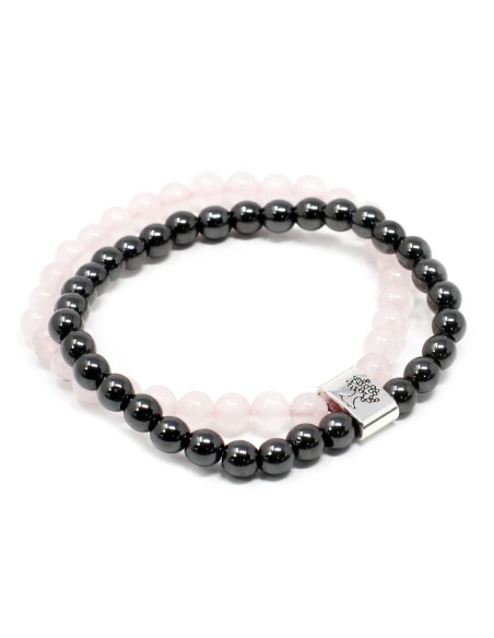 Bracelet magnétique en quartz rose – Douceur