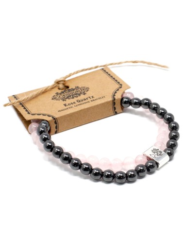 Bracelet magnétique en quartz rose – Douceur