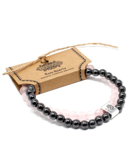 Bracelet magnétique en quartz rose – Douceur